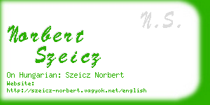 norbert szeicz business card